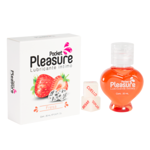 lubricante pleasure sabor fresa + dados eróticos